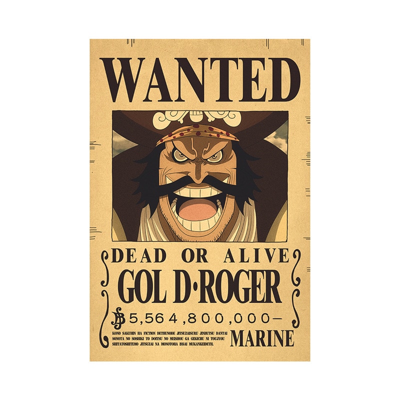 Avis de recherche Gold D. Roger Wanted – Poster One Piece