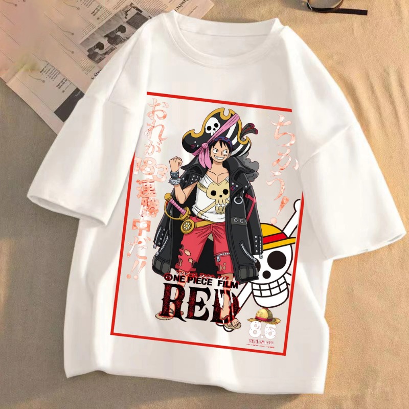 T Shirt One Piece Blanc – Luffy RED